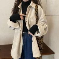 ราคา Corduroy Button-Up Shirt Jacket / Long-Sleeve Mock Two Piece Knit Top (1131174227)