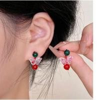 ราคา Beaded Butterfly Drop Earring Earring - 1 Pair - White Butterfly - Black & Red - One Size (1131170579)