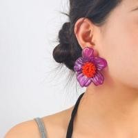 ราคา Beaded Flower Stud Earring 1 Pair - Purple - One Size (1131425066)