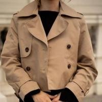 ราคา Plain Double-Breasted Trench Jacket (1131488164)