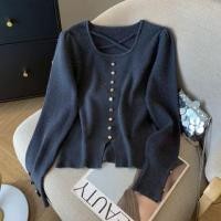 ราคา Long-Sleeve Cross Strap Glitter Ribbed Knit Top (1131537170)