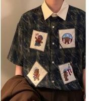 ราคา Short-Sleeve Plaid Bear Applique Shirt (1131601215)