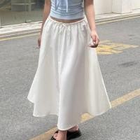 ราคา Low Waist Lace-Trim Bow Accent Plain Midi A-Line Skirt (1131636075)