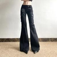 ราคา Low Rise Zip-Detail Pocket Slim-Fit Boot-Cut Jeans (1131636118)