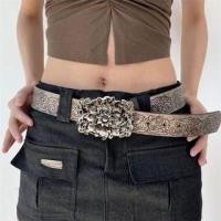 ราคา Flower Buckle Faux Leather Belt Off-White - One Size (1131637233)