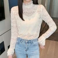 ราคา Set: Long-Sleeve Mock Neck Lace Top + Camisole Top (1131674781)