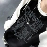 ราคา Long Raglan Sleeve Lettering Print Loose-Fit Pullover (1131693208)