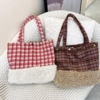 ราคา Fleece Panel Plaid Tote Bag (1131717961)