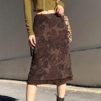 ราคา High Rise Floral Print Mesh Panel Midi Pencil Skirt (1131722841)