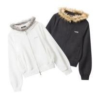 ราคา Long Sleeve Lettering Embroidered Furry-Trim Zip-Up Jacket (1131741436)