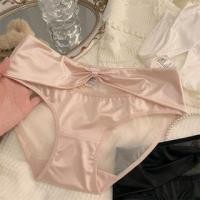 ราคา Plain Bow Mesh Panel Bikini Panties (1131927881)