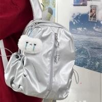 ราคา Plain Drawstring Zip Nylon Backpack (1131936062)