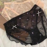 ราคา Floral Lace Trim Mesh Bikini Panties (1131944554)