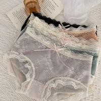 ราคา Floral Lace Trim Bikini Panties (1131944541)