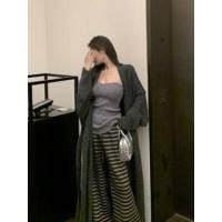 ราคา Plain Tube Top / Open-Front Long Cardigan with Sash / Striped Wide-Leg Sweatpants (1131959161)