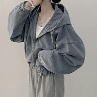 ราคา Washed Denim Hooded Zip Jacket (1132026920)