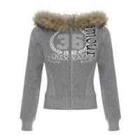 ราคา Long Sleeve Lettering & Numbering Print Furry-Trim Hooded Zip-Up Jacket (1132028681)