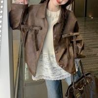 ราคา Long-Sleeve Round Neck Lace Panel Knit Top / Collar Bow Faux Leather Button Jacket (1132055975)