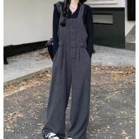 ราคา Long-Sleeve V-Neck Plain Button Knit Top / Square Neck Wide Leg Jumper Pants (1132056400)