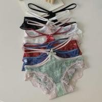 ราคา Floral Lace Trim Bikini Panties (1132091498)