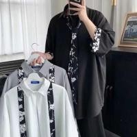 ราคา Elbow-Sleeve Floral Print Trim Button-Up Shirt (1130107020)