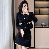 ราคา Set: Tweed Button-Up Crop Jacket + Mini Pencil Skirt (1132147198)