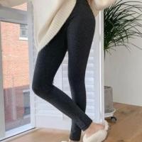 ราคา High Waist Plain Fleece-Lined Leggings (1132166573)
