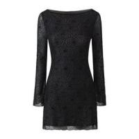 ราคา Long-Sleeve Boat Neck Floral Mini Sheath Dress (1132219045)