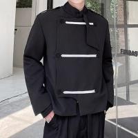 ราคา Stand Collar Plain Double Breasted Jacket (1132220436)