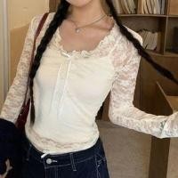 ราคา Set: Long Sleeve Crew Neck Bow Lace Top + Camisole Top (1132231200)