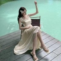 ราคา Sleeveless Cutout Plain Maxi A-Line Dress (1131414438)
