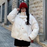 ราคา Stand Collar Dotted Padded Zip Jacket (1132299500)