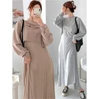 ราคา Set: Long-Sleeve Plain Cutout Top + Slipdress (1132335109)