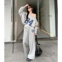 ราคา Boat Neck Numbering Cropped Pullover / Drawstring Waist Wide Leg Sweatpants / Set (1132348147)