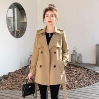ราคา Collared Plain Double Breasted Trench Jacket (1132409854)