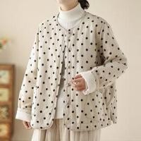 ราคา Round Neck Dotted Padded Frog Button Jacket (1132413982)