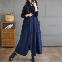 ราคา Pocket Detail Front-Slit Denim Maxi Jumper Dress (1132473105)