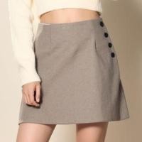 ราคา High Rise Plain Buttoned Mini A-Line Skirt (1132516003)
