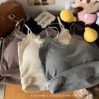 ราคา V-Neck Plain Panel Lace Camisole Top (1132519316)
