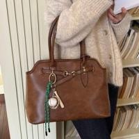 ราคา Faux Leather Buckled Tote Bag (1132754023)