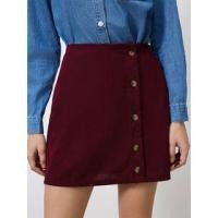 ราคา High Rise Plain Buttoned Corduroy Mini Pencil Skirt (1132785180)