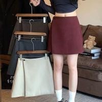 ราคา High Rise Plain Buttoned Wrap Mini A-Line Skirt (1132789369)