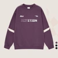 ราคา Crew Neck Lettering Print Contrast Trim Pullover (1132814178)
