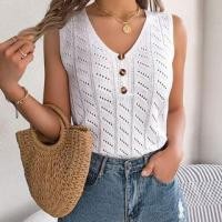 ราคา Sleeveless V-Neck Patterned Knit Top (1129177147)
