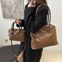 ราคา Plain Buckled Faux Leather Tote Bag / Crossbody Bag (1132850849)