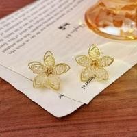ราคา Flower Beaded Alloy Stud Earring 1 Pair - Gold - One Size (1132869064)