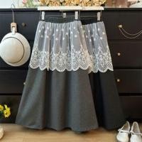 ราคา Lace-Panel Midi A-Line Skirt (1132889723)