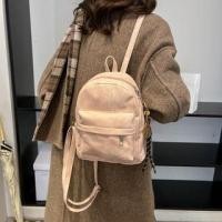 ราคา Faux Leather Plain Zip Backpack (1132903881)