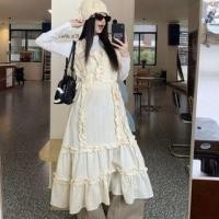 ราคา Plain Pocket Detail Single-Breasted Blazer / V-Neck Striped Ruffle Midi Jumper Dress / High Waist Wide Leg Pants (1132933102)