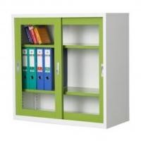 ราคา ตู้บานเลื่อนกระจก 3 ฟุต รุ่น SD-023 สีเขียว [ไม่รวมประกอบ] (10113494)